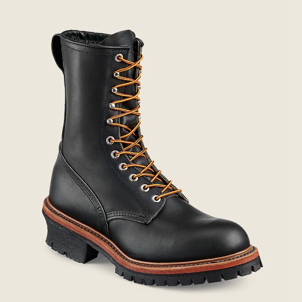 Red Wing Work Boots Black - Mens Loggermax - 9-inch Soft Toe - 8273-FOWMQ